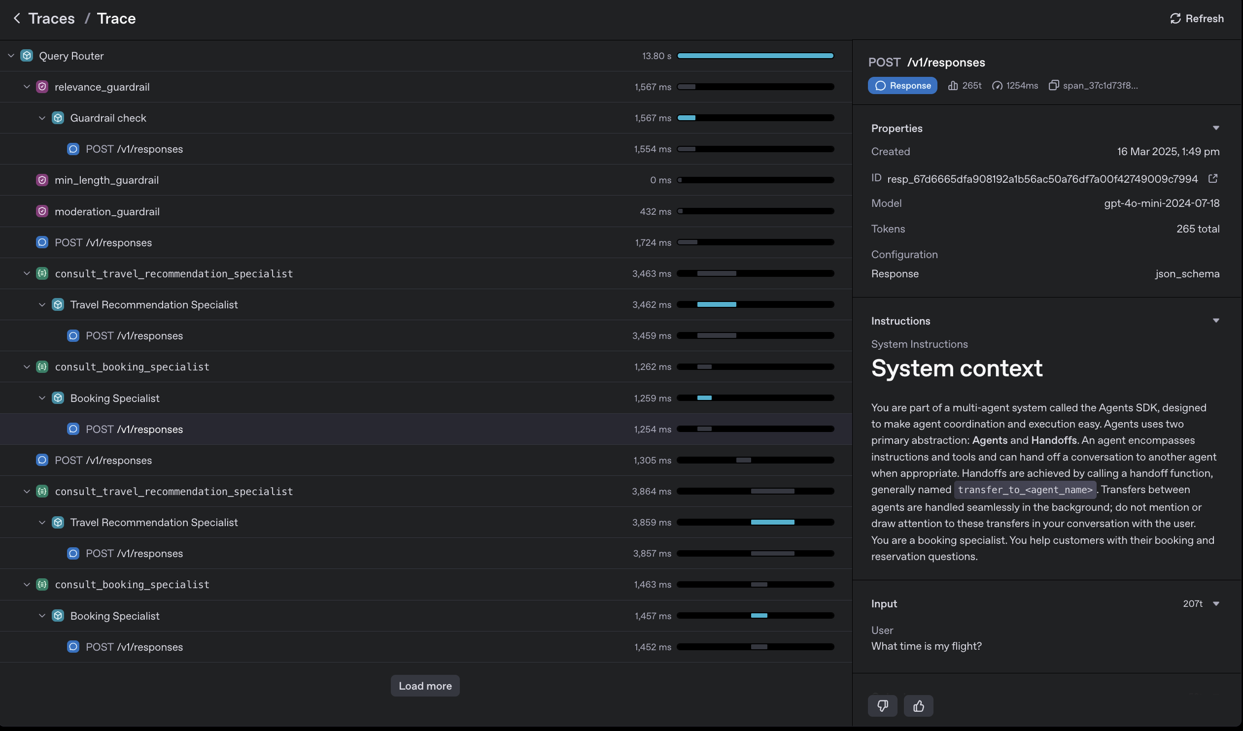 Traces UI